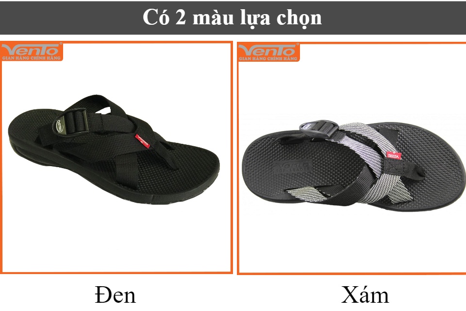 Dép nam quai chéo hiệu Vento VT1189B Đen