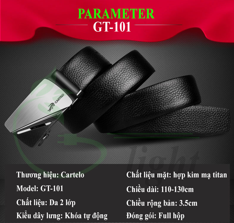 Thắt lưng nam CARTELO- G101 rộng 3.5Cm DÀI 120Cm, dây nịt nam Cartelo cao cấp khóa hợp kim , da 2 lớp mềm mại.-[Dây lưng nam, thắt lưng da cá sấu, thắt lưng nam da bò thật, dây lưng nam cao cấp full hộp-[green store]