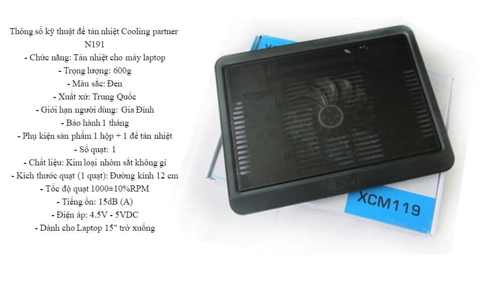 [HCM]ĐẾ TẢN NHIỆT LAPTOP N19 Q19