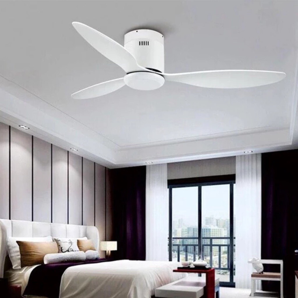 Quạt Trần 3 Cánh Cho Nhà Chung Cư Trần Thấp,Động Cơ DC 6 Tốc Độ,Thiết Kế Hiện Đại,Bảo Hành 5 Năm