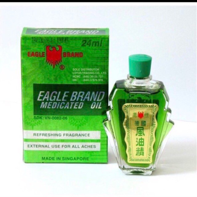 Dầu gió nước xanh 2 nắp Singapore