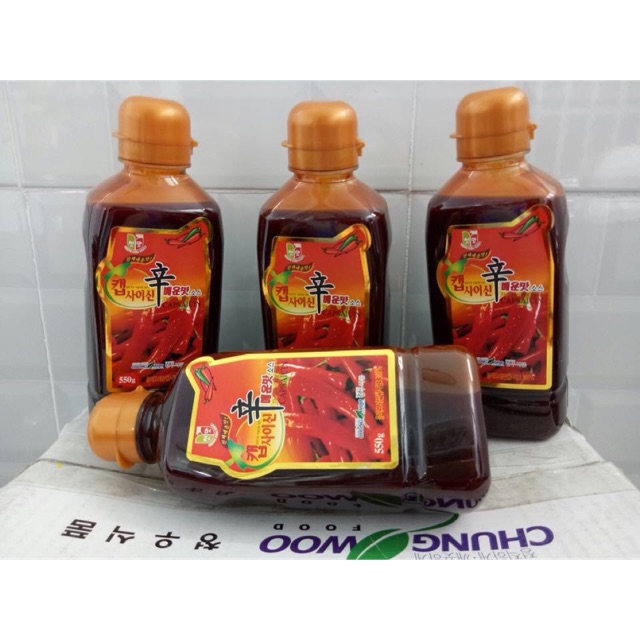 Tinh dầu ớt nhập khẩu Hàn Quốc 550ml, Sốt ớt cay, Tinh dầu ớt hàn quốc làm món mì cay, siêu cay