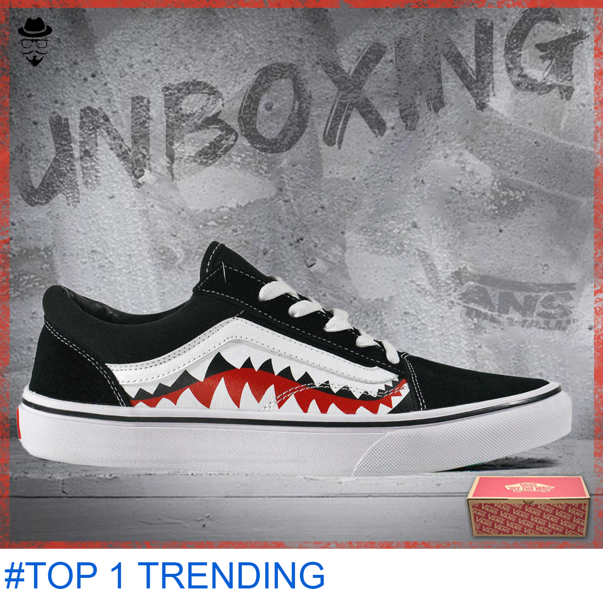 Giày sneaker Vans Cá Mập bản Limited hàng SupF BAPE Mỹ Phẩm Khác