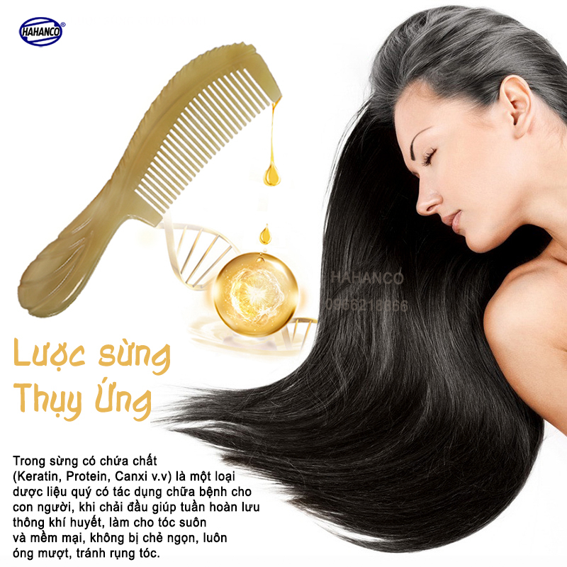Lược sừng xuất Nhật (Size: XS - 9cm) Lược mini (COH150) có thể bỏ ví nam - Horn Comb of HAHANCO - Chăm sóc tóc