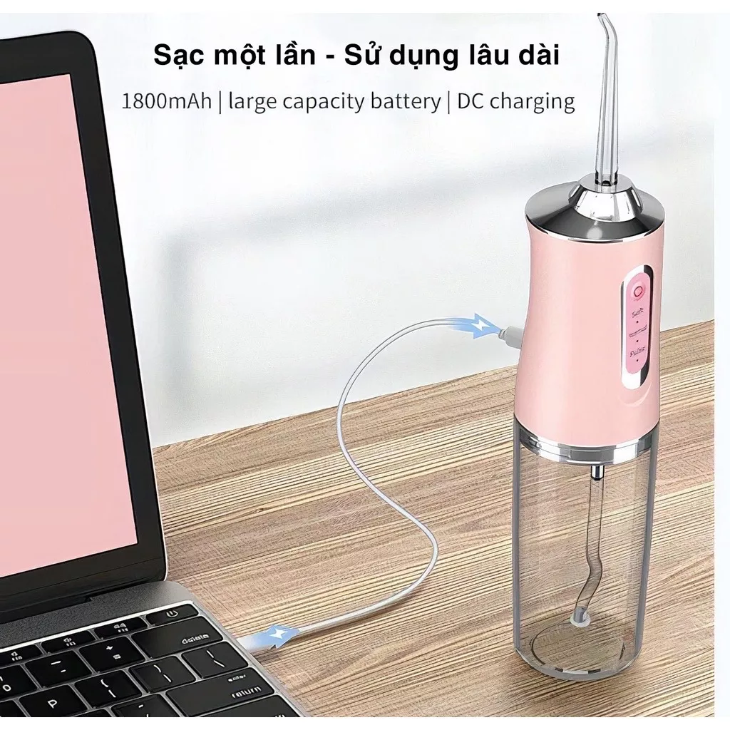 Máy Tăm Nước Oral Irrigator Cầm Tay, Máy Tăm Nước Vệ Sinh Răng Miệng Power Floss, Dụng cụ vệ sinh răng miệng, Dụng Cụ Làm Sạch Răng Miệng Xịt, Rửa Răng Thông Minh Power Floss