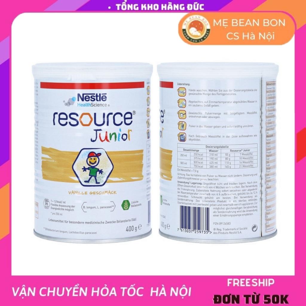 Sữa tăng cân cho trẻ biếng ăn suy dinh dưỡng chậm lớn Nestle Resource Junior 400g Đức hỗ trợ ăn ngon hấp thụ tốt an toàn phù hợp cho bé từ 1 tuổi đến 10 tuổi - mẹ bean bon