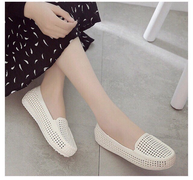 Giày nữ nhựa giày đi mưa búp bê lưới- Giày đi mưa- giày bảo hộ lỗ thoáng khí