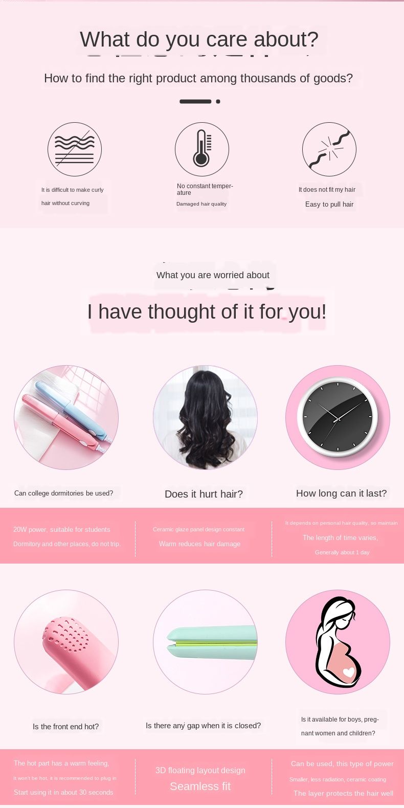 MÁY KẸP DUỖI TÓC MINI DỄ THƯƠNG 6136 (Nhiều màu) - [ Máy kẹp tóc #Máy duỗi tóc #Duỗi tóc thẳng #Máy uốn thẳng tóc ]