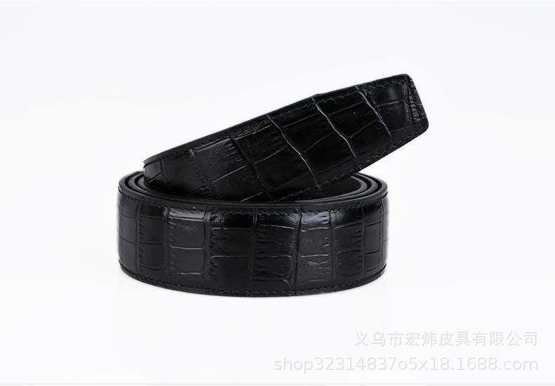 dây nịt nam, dây thắt lưng dùng cho khóa tự động thời trang da bò dập vân vảy rông