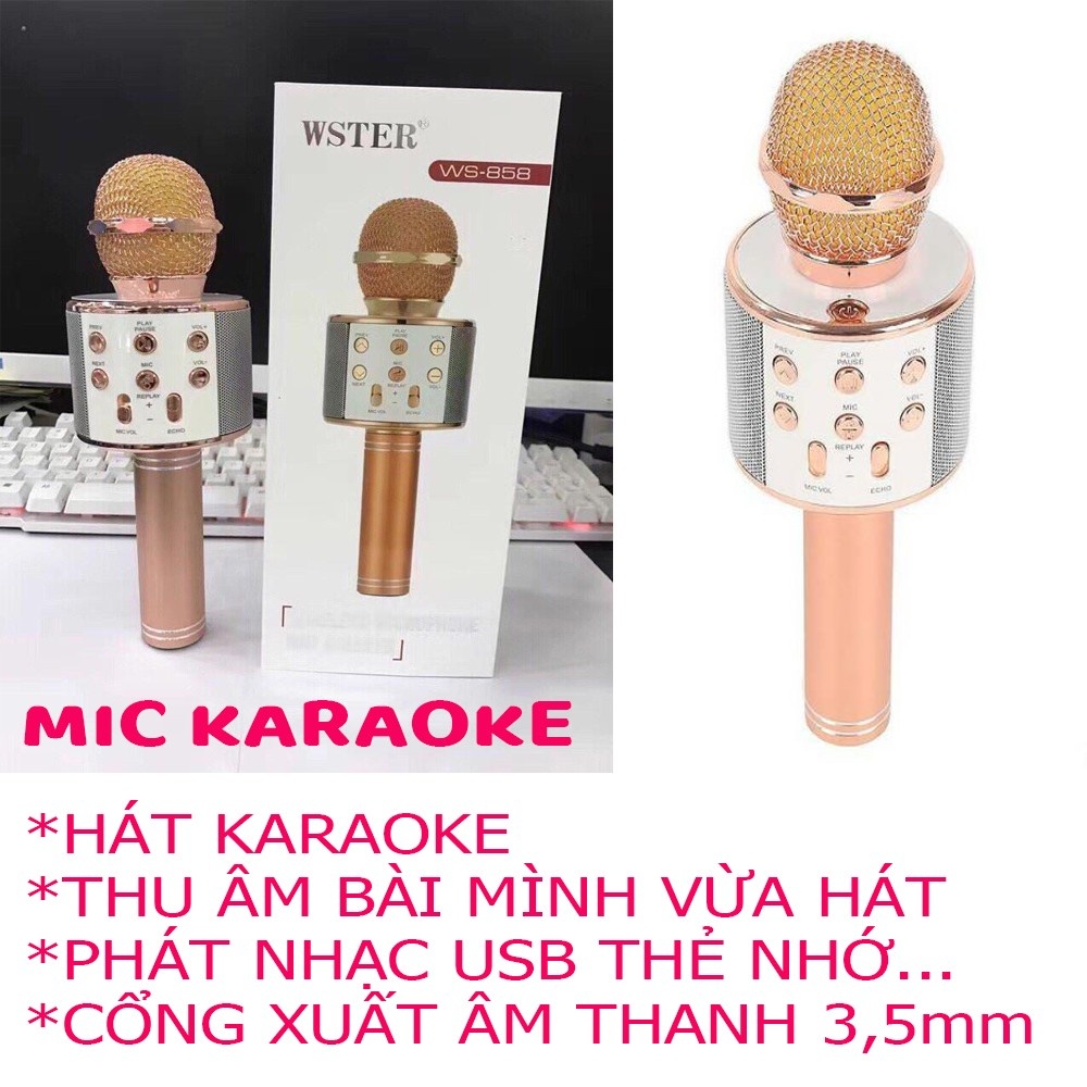 Mic hát karaoke bluetooth không dây YS-858
