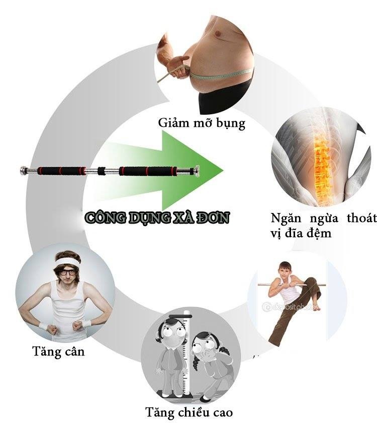Xà đơn treo tường siêu bền 60-100cm New 2018