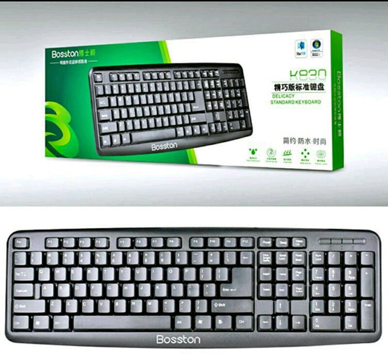 Bàn phím có dây Bosston K830 - cổng USB (Đen)